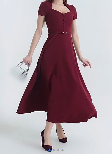 Bordo elbise