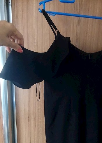 Kadın Siyah Uzun Kolsuz Tulum - Görsel 2