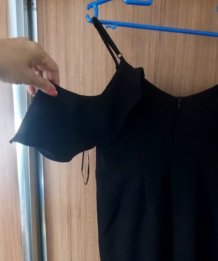 Kadın Siyah Uzun Kolsuz Tulum - Görsel 2