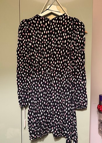 Uzun Kollu V Yaka Siyah Mini Elbise - Görsel 6