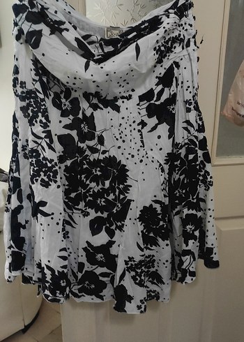 Gri Desenli Midi etek tiril tiril - Görsel 7