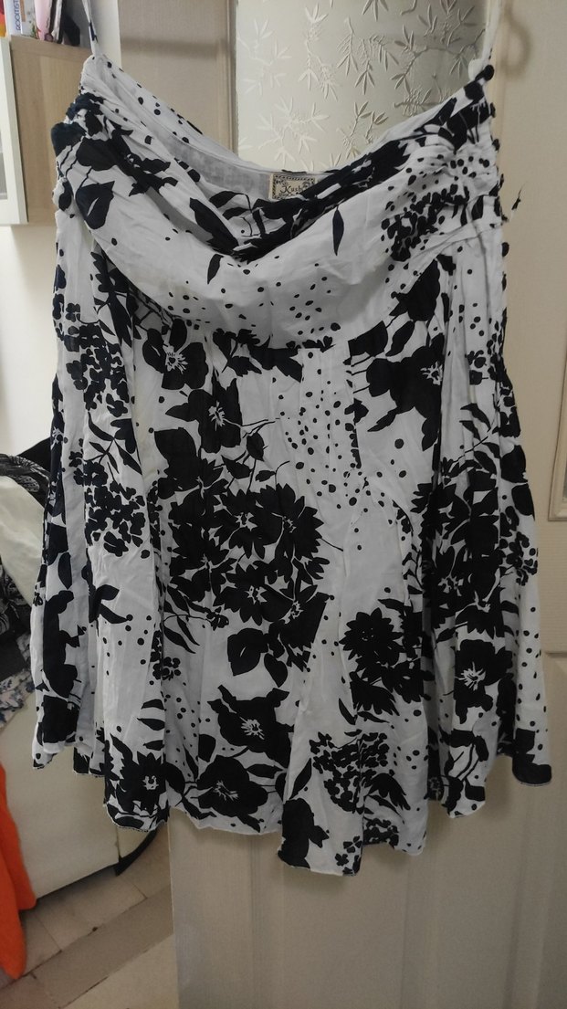 Gri Desenli Midi etek tiril tiril - Görsel 4