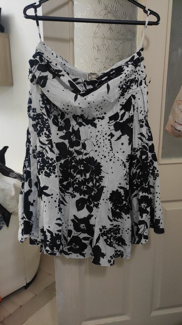 Gri Desenli Midi etek tiril tiril - Görsel 2