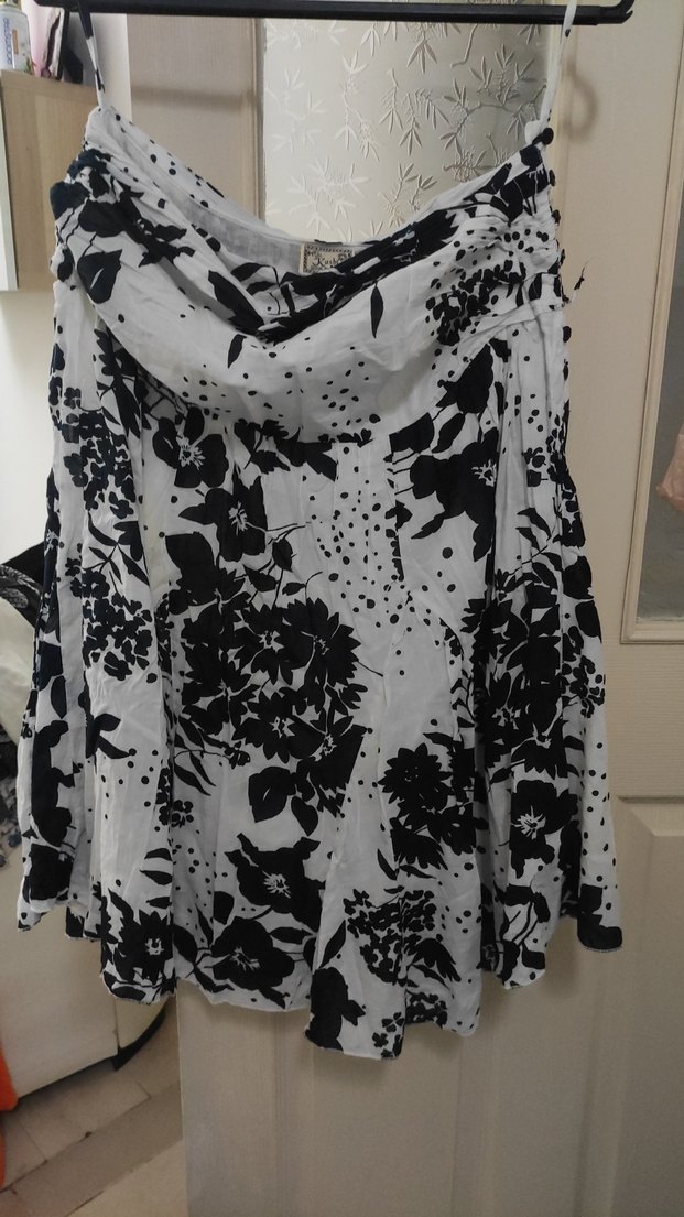 Gri Desenli Midi etek tiril tiril - Görsel 5