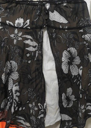 Bohem Siyah Desenli Midi Hamile Eteği - Görsel 4