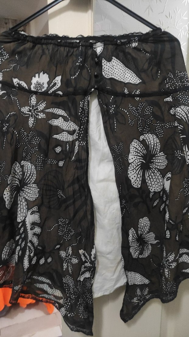 Bohem Siyah Desenli Midi Hamile Eteği - Görsel 4