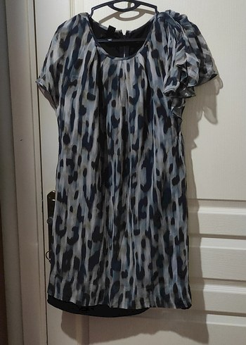 Mango Gri Batik Desenli Salaş Hamile Bluz