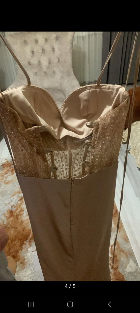 Drapeli Straplez Uzun Abiye Elbise - Görsel 3