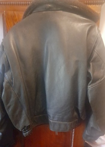 TREVOR KULLANILMAMIŞ, KAHVERENGİ YAKASİ KÜRKLÜ BİKER DERİ CEKET - Görsel 16