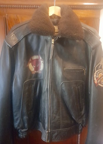 TREVOR KULLANILMAMIŞ, KAHVERENGİ YAKASİ KÜRKLÜ BİKER DERİ CEKET - Görsel 3