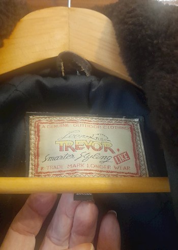 TREVOR KULLANILMAMIŞ, KAHVERENGİ YAKASİ KÜRKLÜ BİKER DERİ CEKET - Görsel 6