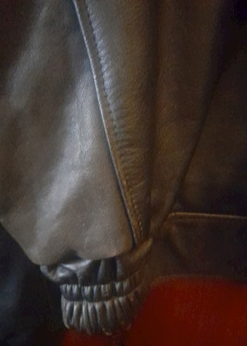 TREVOR KULLANILMAMIŞ, KAHVERENGİ YAKASİ KÜRKLÜ BİKER DERİ CEKET - Görsel 13