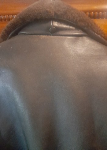 TREVOR KULLANILMAMIŞ, KAHVERENGİ YAKASİ KÜRKLÜ BİKER DERİ CEKET - Görsel 15