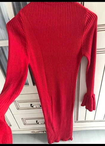 s Beden Kırmızı triko elbise 