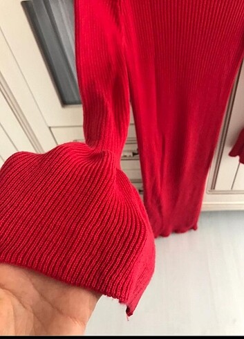 Zara Kırmızı triko elbise 