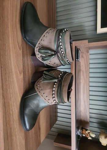 Bohem Tarz Kadın Hakiki Deri Bot - Görsel 3