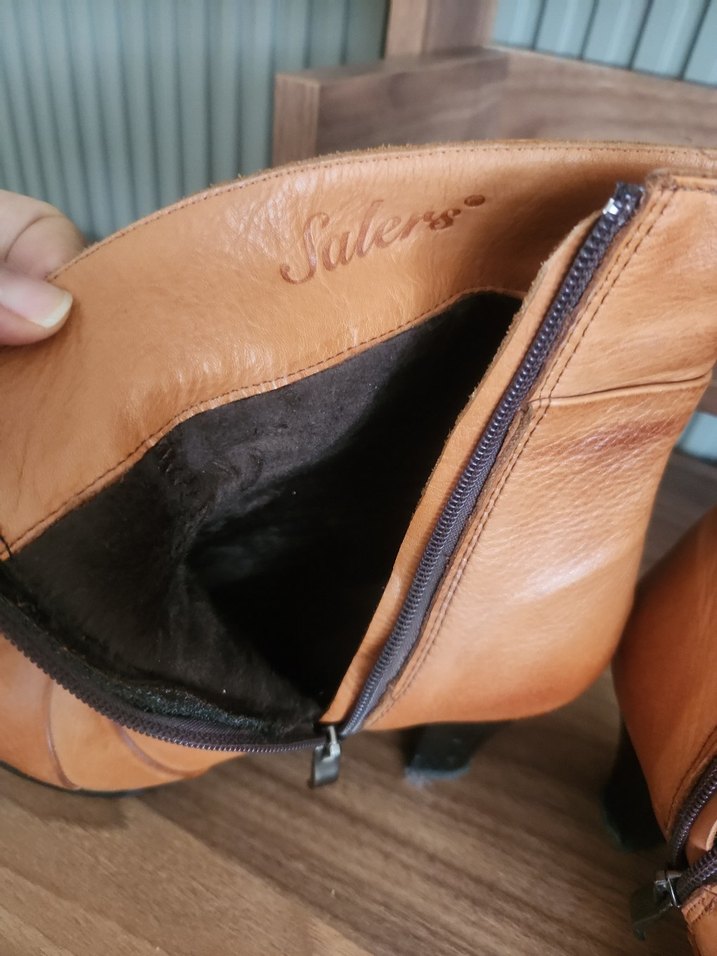 Taba Hakiki Deri Kadın Topuklu Bot - Görsel 3