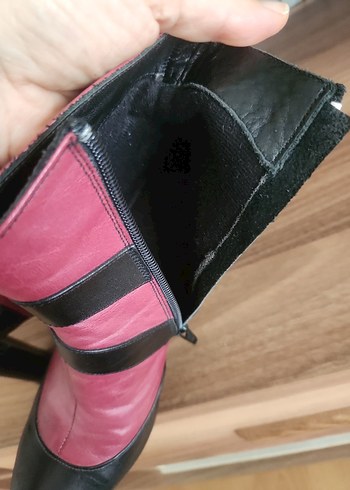 Kemer Detaylı Hakiki Deri Kadın Bot - Görsel 5