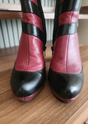 Kemer Detaylı Hakiki Deri Kadın Bot - Görsel 7