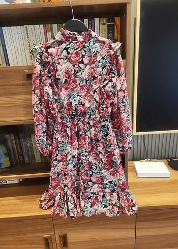 Çiçek Desenli Uzun Kollu Bohem Elbise - Görsel 2