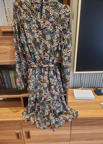 Çiçek Desenli Kısa Bohem Elbise - Görsel 3