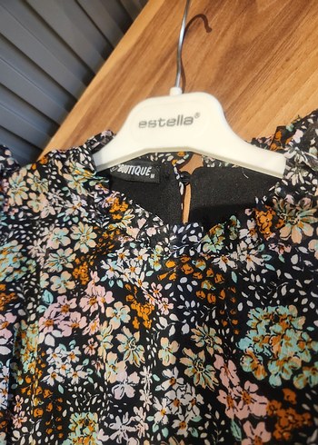 Çiçek Desenli Kısa Bohem Elbise - Görsel 8