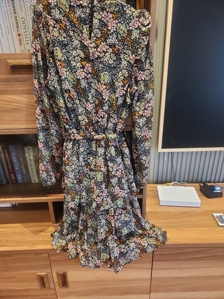 Çiçek Desenli Kısa Bohem Elbise - Görsel 3