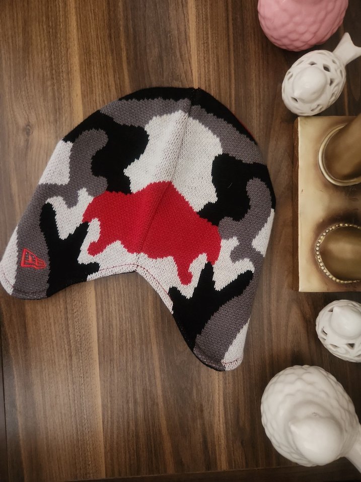 Desenli Kırmızı Gri Erkek Bere - Görsel 2