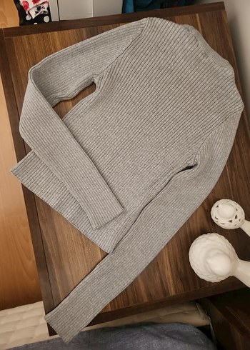 Gri Kadın Triko Kazak - Addax - Görsel 5