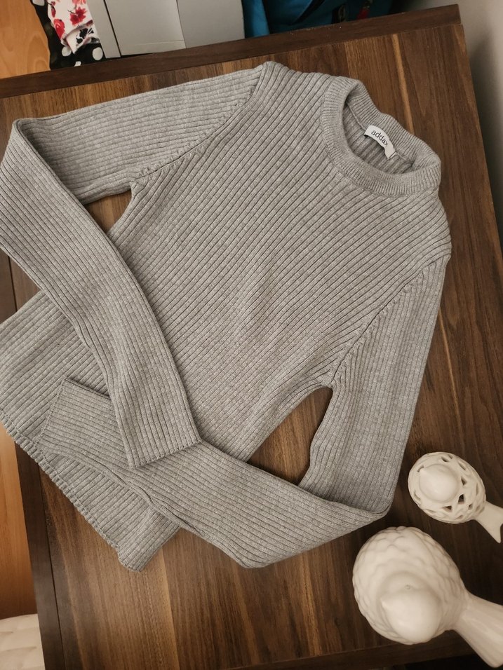 Gri Kadın Triko Kazak - Addax - Görsel 2