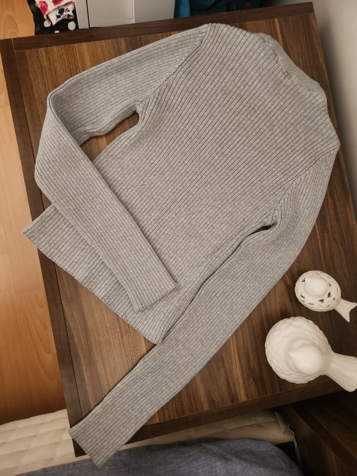 Gri Kadın Triko Kazak - Addax - Görsel 5