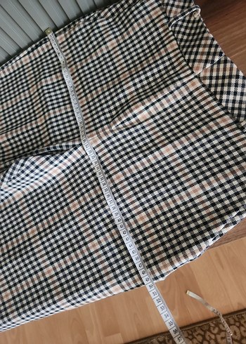 Kadın Bej Kareli Kumaş Pantolon - Görsel 7