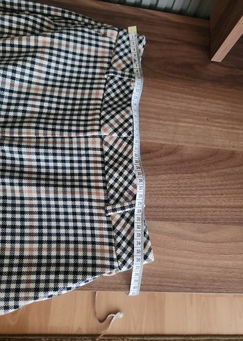 Kadın Bej Kareli Kumaş Pantolon - Görsel 4