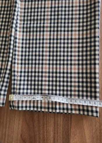Kadın Bej Kareli Kumaş Pantolon - Görsel 6