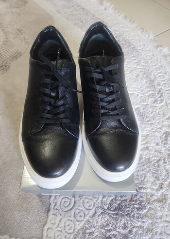 Siyah Deri Günlük Erkek Spor Ayakkabı - Görsel 2