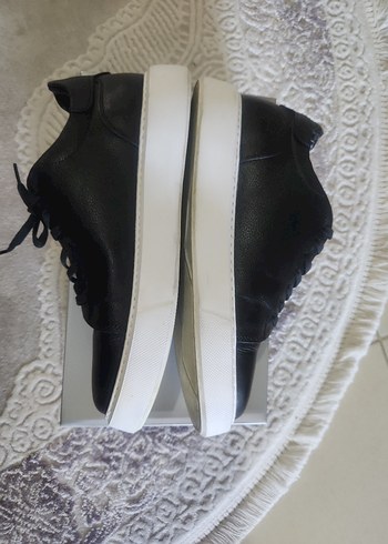 Siyah Deri Günlük Erkek Spor Ayakkabı - Görsel 4