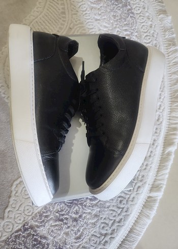 Siyah Deri Günlük Erkek Spor Ayakkabı - Görsel 5