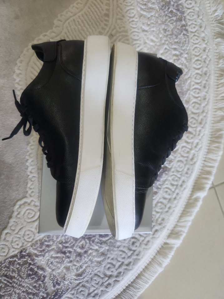 Siyah Deri Günlük Erkek Spor Ayakkabı - Görsel 4