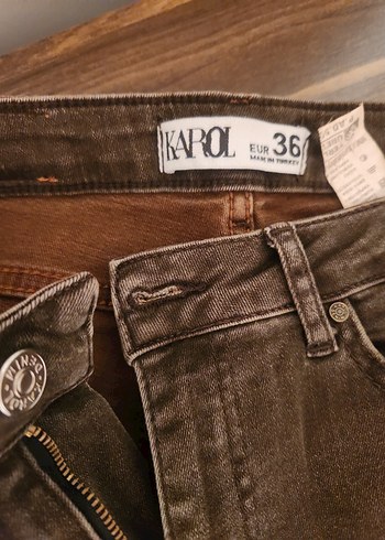 Kahverengi Regular Fit Kadın Denim Pantolon - Görsel 2