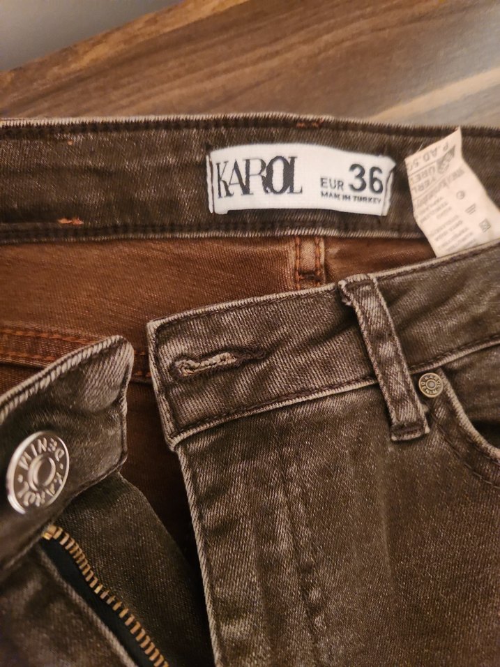 Kahverengi Regular Fit Kadın Denim Pantolon - Görsel 2