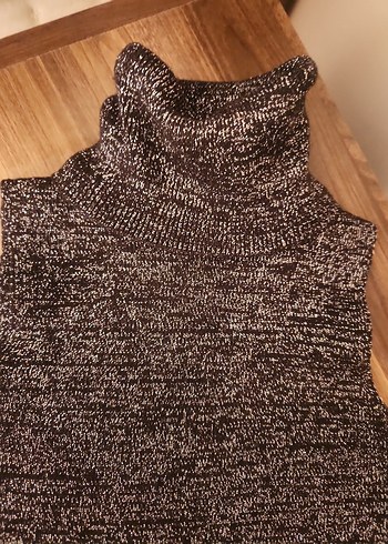 Siyah Boğazlı Kolsuz Triko Kadın Kazak - Görsel 6