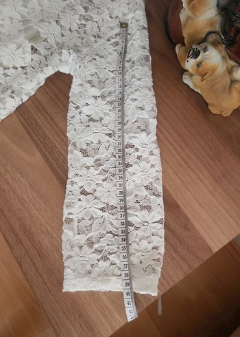 Uzun Beyaz Dantel Kimono - Görsel 6