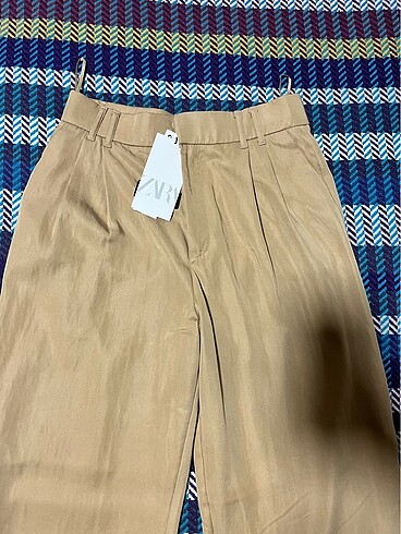 Etiketli zara kumas pantolon