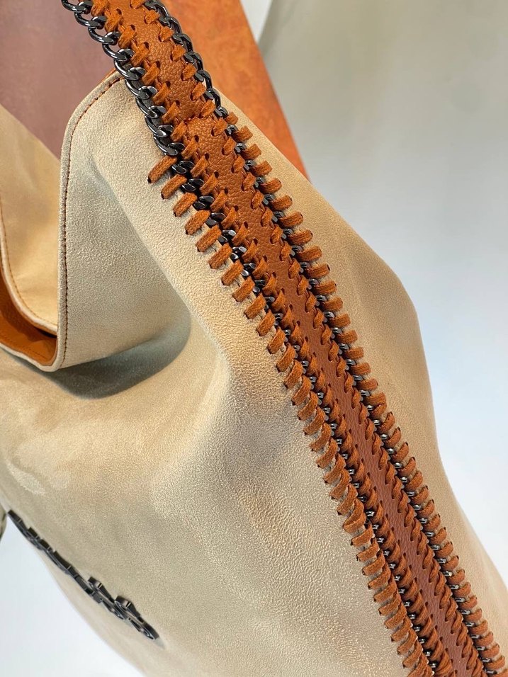 Guess Bej Süet Fermuarlı Kadın Çanta - Görsel 2