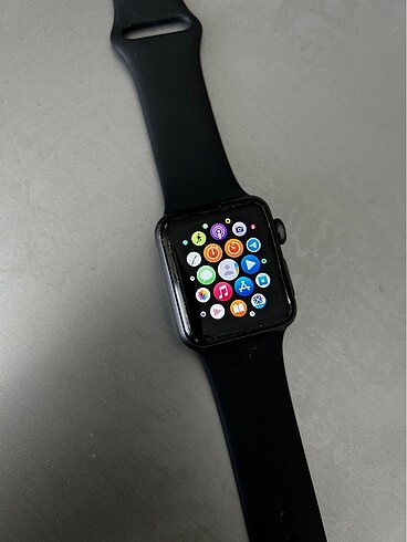 Apple watch3 / 38 mm sorunsuz çalışıyor alt ve üst camında işar