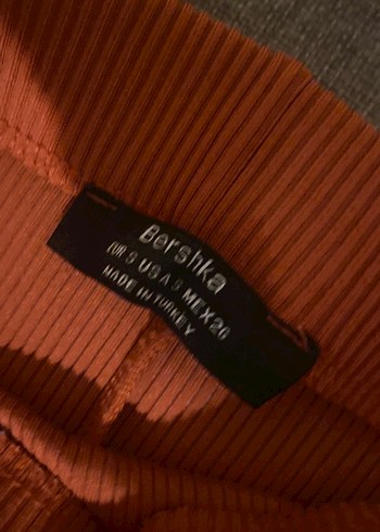 Bershka Dik Kesim turuncu Uzun Etek