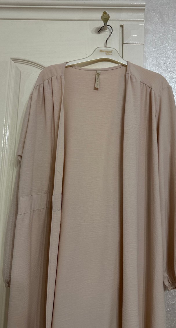 Bej Uzun Kollu Kadın ceket - Görsel 3