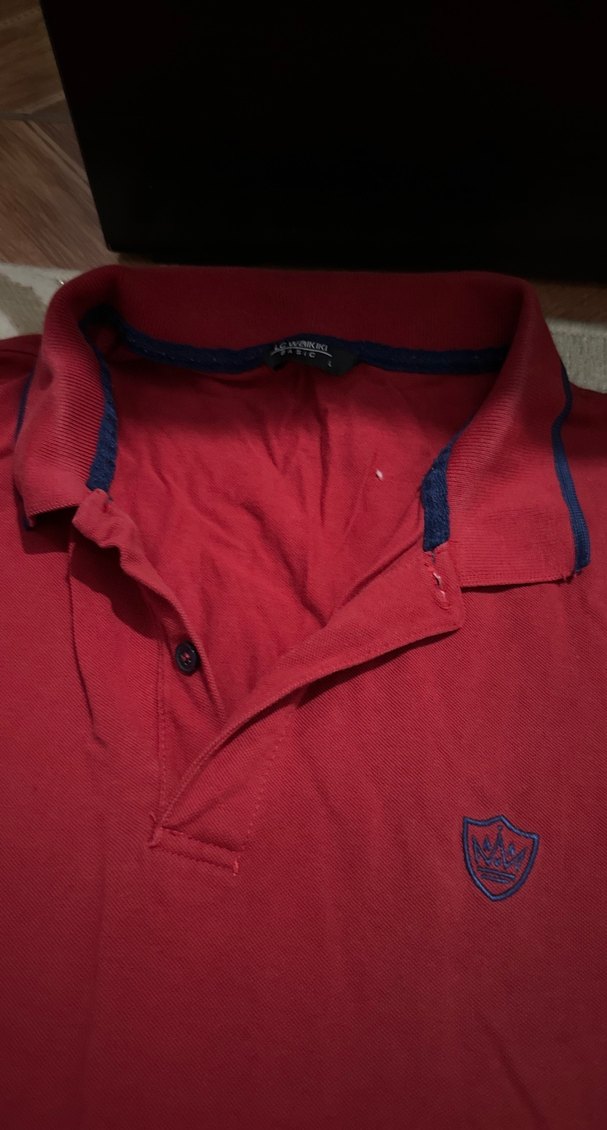 Koyu Kırmızı Düğmeli Erkek Polo Tişört - Görsel 4