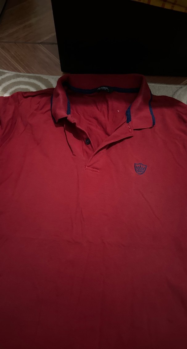 Koyu Kırmızı Düğmeli Erkek Polo Tişört - Görsel 2