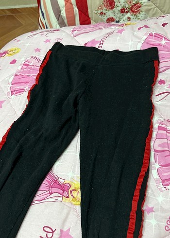 Kız Çocuk Kırmızı Yan Şeritli Tayt - Görsel 2